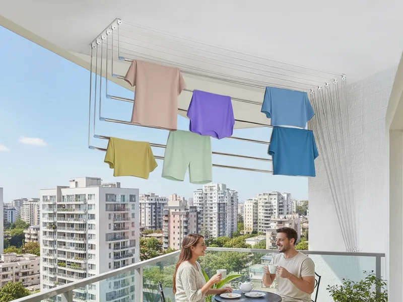 Balcony ceiling cloth drying hanger installation Bangalore by City Hangers